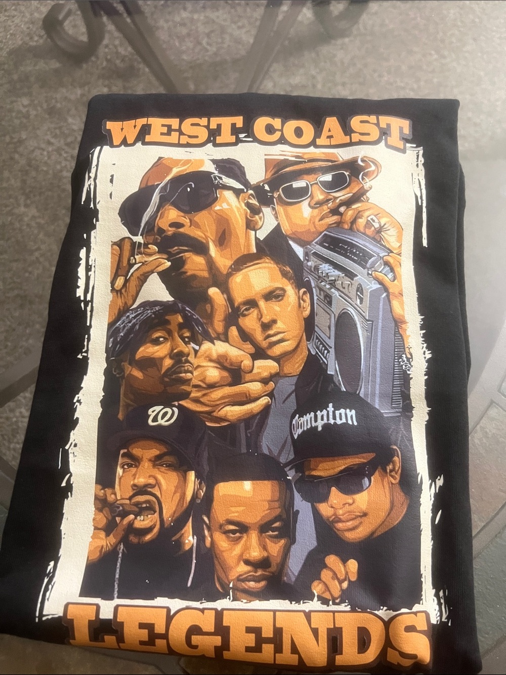 Urban Outfitters Black West Coast Legends Short Sleeve Tee